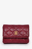 Pre-loved Chanel™ Burgundy Lambskin Mini Coco Hearts Micro Bag
