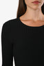 Ganni Black Ribbed Knit Fringe Dress Size M