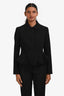 Miu Miu Black Ruffled Hem Tailored Crop Blazer Size 42
