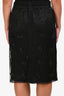 N.21 Black Mesh Crystal Embellished Midi Skirt Size 46