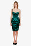 Dolce & Gabbana Green Bustier Strapless Mini Dress Size 40