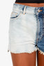IRO Blue Denim Two Tone Mini Shorts Size 26