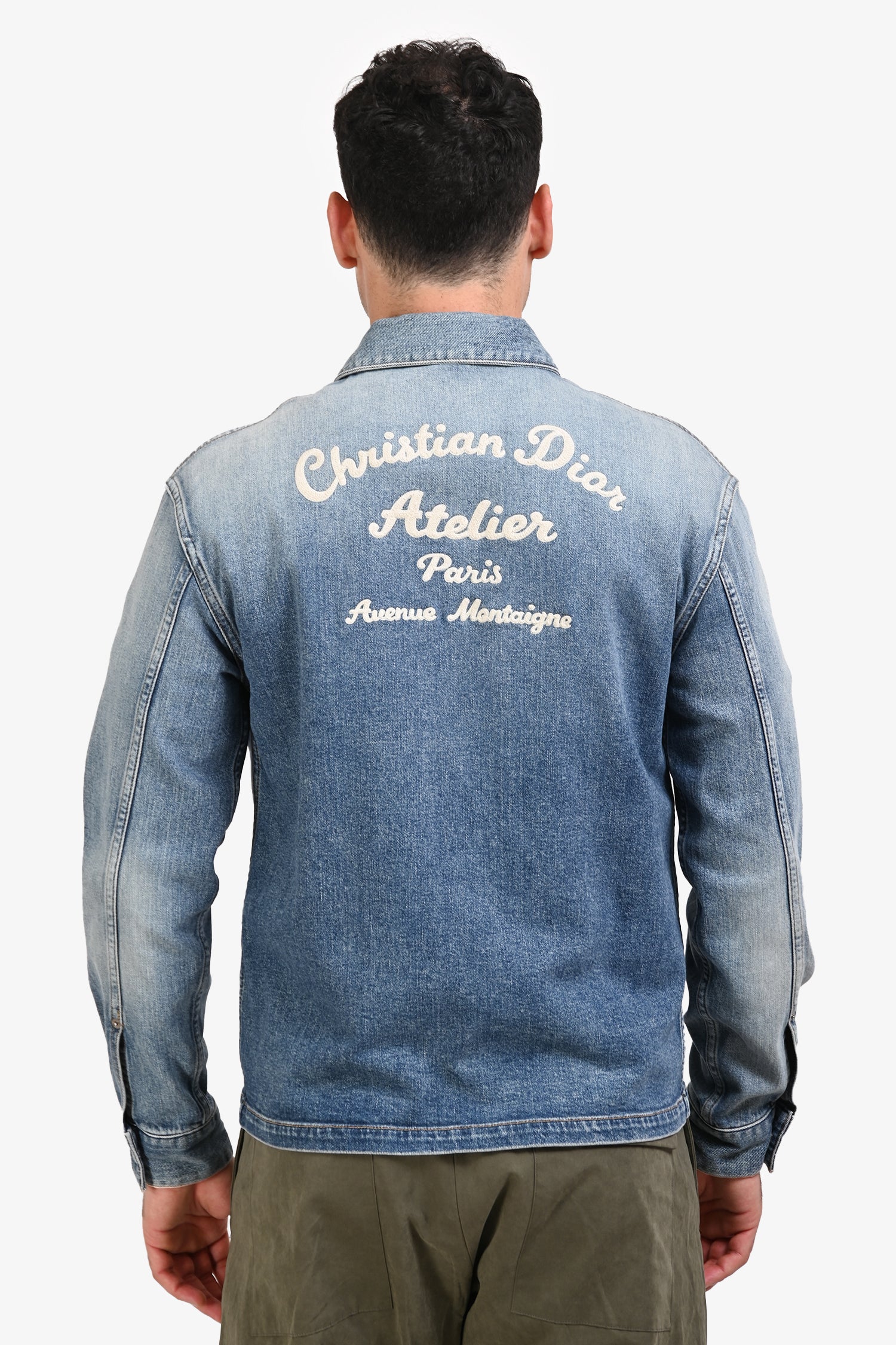 Christian Dior Light Blue Denim Atelier Zip Jacket Size 46 Mens