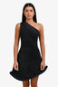 JW Anderson Black Metallic 'Bumper' One Shoulder Mini Dress Size S