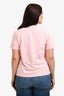 MSGM Pink Logo Heart Printed Short Sleeve T-Shirt Size L