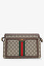 Gucci Brown Canvas Leather Ophidia GG Supreme Crossbody Bag