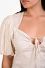 Frame Cream Cotton Tie Neck Dress Size M