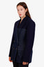 Alexander McQueen Navy Wool Denim Double Breasted Blazer Size 38