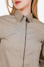Brunello Cucinelli Brown Beaded Button Down Shirt Size XS