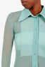Acne Studios Green Sheer Button Down Blouse Size XS