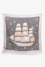 Hermès Purple/Grey Silk 'Bateau Fleuri' Twill Scarf 90cm