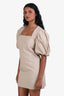 Frame Taupe Cotton Puff Sleeve 'Nina' Mini Dress Size XS