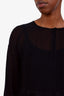 Max Mara Black Sheer Long Sleeve Top Size 36