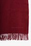 Burberry Burgundy Cashmere Fringe Scarf