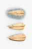 Miu Miu Green/Blue Logo Hair Clip Set of 3