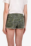 Rag & Bone Green Denim Camouflage Print Mini Shorts Size 26