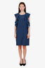 Victoria Victoria Beckham Satin Ruffle Sleeveless Dress Size 8