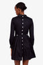 Miu Miu Black Cotton Embroidered Belted Mini Dress Size 38