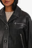 Sandro Black Lambskin Distressed Jacket Size XS/S