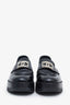 Pre-loved Chanel™ Black Leather Interlocking CC Logo Loafers Size 38C