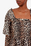 Ganni Leopard Print Cotton Silk Maxi Dress Size 38
