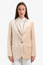 Forte Forte Cream Cotton Blend Velvet Single Button Blazer Size 2