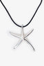 Tiffany & Co. Sterling Silver Elsa Peretti Starfish Pendant Silk Cord Necklace