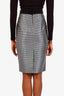 DSquared2 Silver/Black Midi Pencil Skirt Estimated Size 38