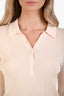 Frame Nude Ribbed Knit Short Sleeve Polo Top Size M