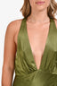 Shona Joy Green Satin Halter Top Mini Dress Size 8 US