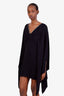 Roberto Cavalli Black Cape Beaded Neckline Dress Size 38