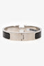 Hermès Palladium Plated/Black Clic H Bracelet