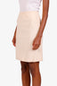 Courreges Cream Wool Logo Embroidery Midi Skirt est Size M