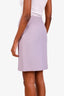 Courreges Purple Wool Logo Embroidery Midi Skirt est Size M