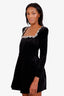 Nadine Merabi Black Velvet 'Kimberly' Mini Dress Size 6