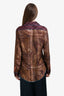 Pierre-Louis Mascia Brown/Pink Silk Graphic Print Long Sleeve Button Down Shirt Size S