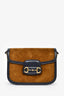 Gucci Brown Corduroy and Leather Trim Horsebit 1955 Small Shoulder Bag