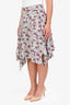 Isabel Marant White/Multicolour Silk Floral Print Asymmetrical Skirt Size 42