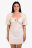 Frame Cream Cotton Tie Neck Dress Size M
