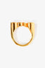 Gucci Gold Toned GG 'Script' Ring Size M