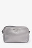 Prada Silver Metallic Leather Crossbody Camera Bag