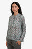 Isabel Marant Étoile Light Blue Cotton Floral Print Long Sleeve Top Size 38
