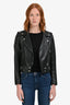 Sandro Black Leather Biker Jacket Size 1