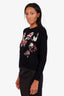 Valentino Black Embroidered Wool Crewneck Sweater Size XS