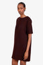 Marni Burgundy Check Short Sleeve Mini Dress Size 42