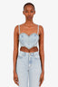 Area Blue Denim Heart Shaped Crystal Embellished Bra Top Size 2