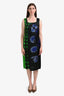 Dries Van Noten Len Lye Blue/Green Printed Dress Size 40
