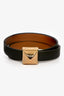 Hermès Gold Tone Black Swift Leather Medor Infini Double Tour Bracelet