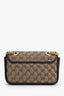 Gucci Beige/Black Diagonal Quilted GG Canvas Marmont Mini Shoulder Bag