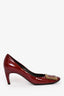 Roger Vivier Burgundy Patent Leather Buckle Kitten Heel Size 36